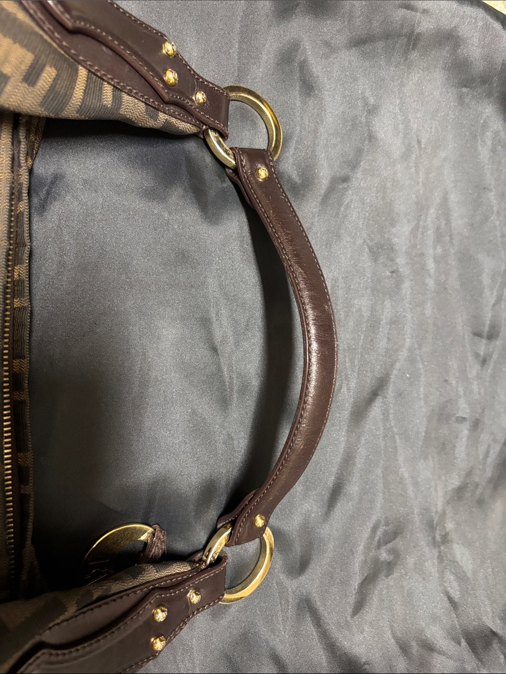 Fendi Brown and Black FF Logo Hobo Bag - Picture 8 of 12